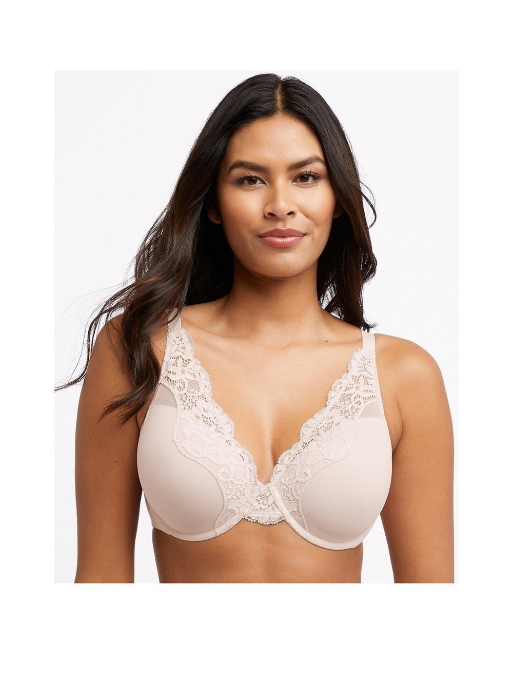 Nude Lace Plunge Underwire Bra - Bali U Comfort 42D